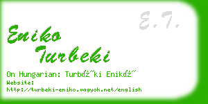 eniko turbeki business card